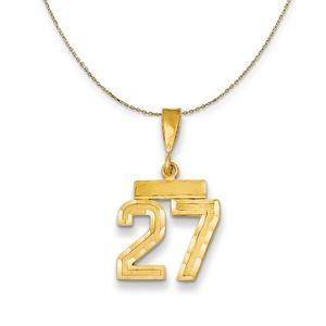 14k Yellow Gold, Varsity, Sm D/C Necklace Number 27 - 24 Inch
